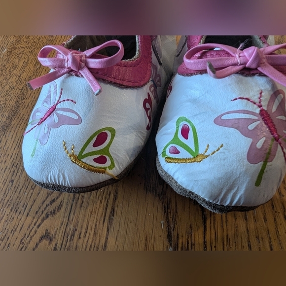 Robeez leather butterfly baby shoes Sz 6-12 months - Picture 6 of 7
